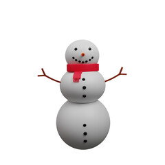 3d illustration of christmas decoration simple object snowman