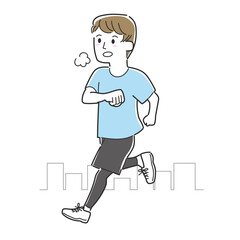 走っている男性