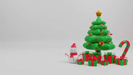 3d illustration merry christmas concept blank background