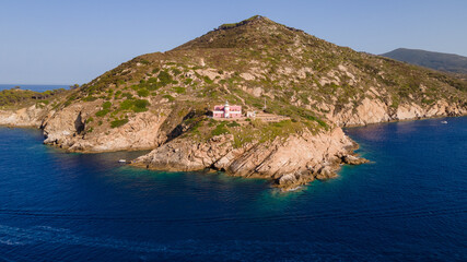 Lighthouse on the northern part of Isola del Giglio, Tuscany, Italy