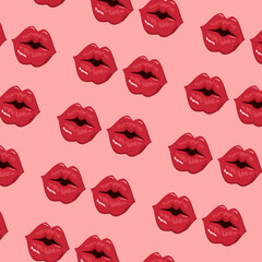 simple pattern kiss lip, red lip