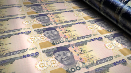 Nigerian Naira money banknotes pack illustration