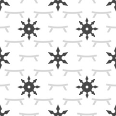 Seamless background with suriken and kunaj. Vector pattern with ninja weapons © Ольга Темир