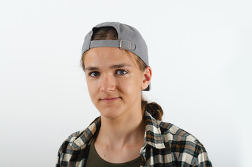 Portrait of guy in grey cap