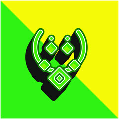 Aztec Necklace Green and yellow modern 3d vector icon logo