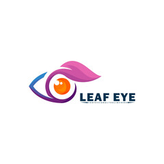 Eye with leaf logo vector illustration design. Creative design colorful