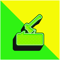 Axe On Log Green and yellow modern 3d vector icon logo