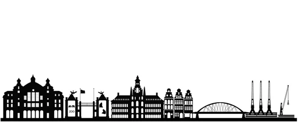 Stickers meubles Anvers toits de la ville d& 39 anvers en belgique