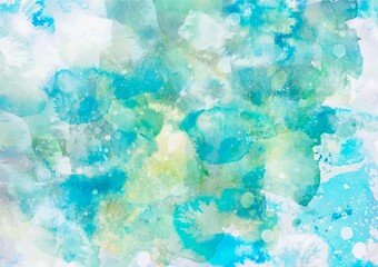 幻想的な水彩の水色テクスチャ背景
