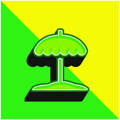 Beach Green and yellow modern 3d vector icon logo