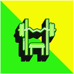 Bench Press Green and yellow modern 3d vector icon logo
