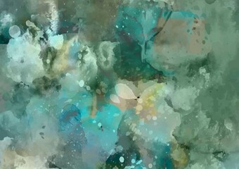 緑の幻想的なキラキラ水彩テクスチャ背景
