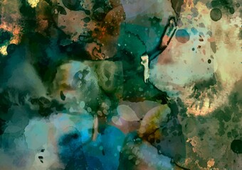 幻想的な水彩の水色テクスチャ背景
