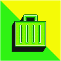 Briefcase Green and yellow modern 3d vector icon logo