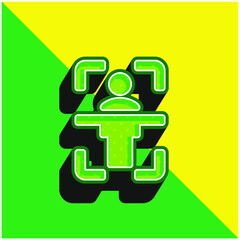 Body Scan Green and yellow modern 3d vector icon logo