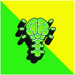 Brain Green and yellow modern 3d vector icon logo
