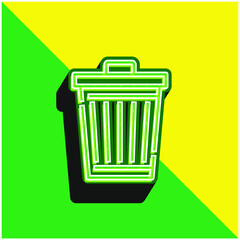 Bin Green and yellow modern 3d vector icon logo