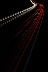 light trails on the highway at night