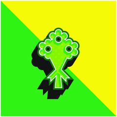 Bouquet Green and yellow modern 3d vector icon logo