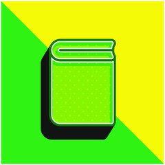 Book Green and yellow modern 3d vector icon logo