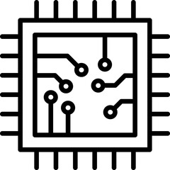  Cpu Outline Vector Icon Design