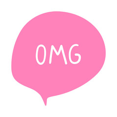 Bubble speech balloon. Online message sticker, cartoon talk phrase, conversation dialog chat cloud. Vector illustration