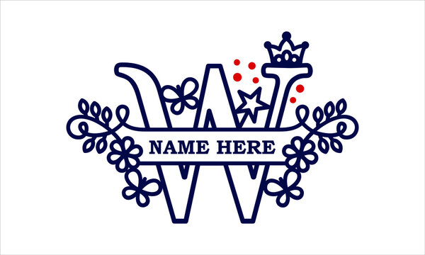 W Alphabet girl split royal abstract monogram vector logo template