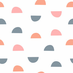 Cute seamless pattern with semicircles. Simple vector illustration.