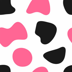 Simple abstract seamless pattern with different shapes drawn by hand. Cute vector illustration.