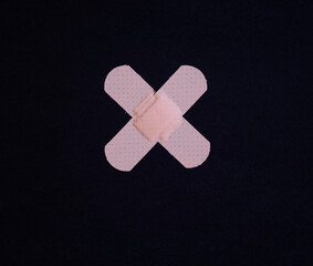 bandage on a black background