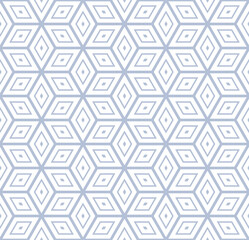Seamless geometric diamonds and hexagons op art pattern. 3D illusion.