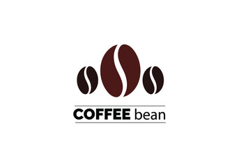 victor coffee bean logo design and icon template.