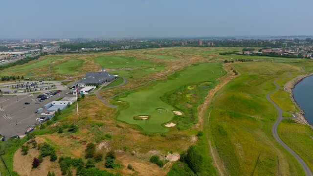 Aerial View of Trump Links Golf Course from the White Stone Bridge
