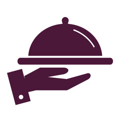 Food service icon vector isolated on white background. Trendy food service flat icon. Template for app, label, logo, menu and web site. Creative art concept, vector illustration