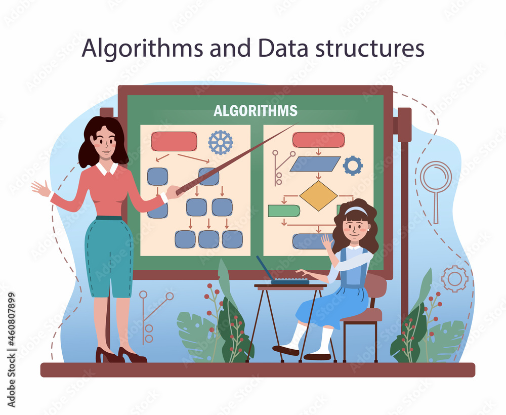 Poster it education. students learning about algorithms, ai and computers