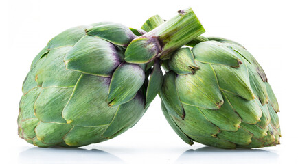 Obraz premium Artichoke flower edible buds isolated on white background.
