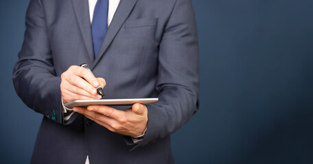 Business man using modern digital tablet
