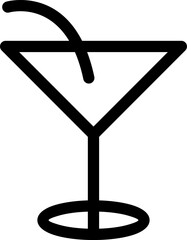 Cocktail Outline Vector Icon Design