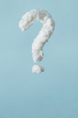 Cotton wool question mark styled like a cloud