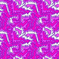 Seamless abstract creative pattern with curved hand drawn elements