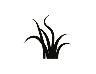 Flat black grass. Gazon. Vector icon. web version.