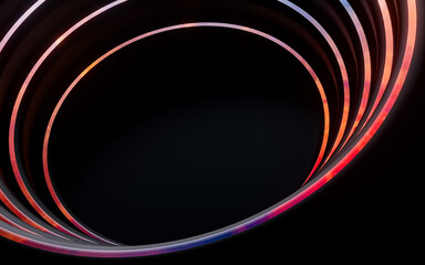 dark wave circle and gradient light glowing abstract geometric pattern wallpaper 3d rendering