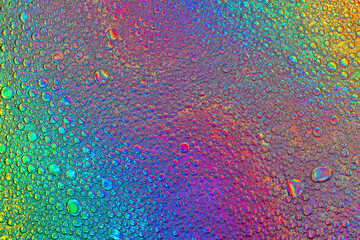 Аbstract image of oil and water bubbles of various colors. Colorful artistic image of oil drop on water for modern and creation design background
