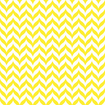 White seamless pattern with yellow chevron. Minimalist and childish design for fabric, textile, wallpaper, bedding, swaddles toys or gender-neutral apparel. © FRESH TAKE DESIGN