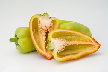 Bell peppers on a white background