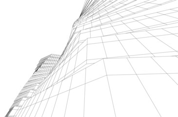 Fototapeta premium abstract architecture digital 3d drawing