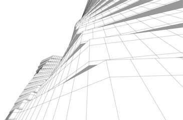 Fototapeta premium abstract architecture digital 3d drawing