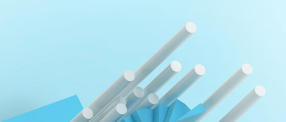 Abstract Background. futuristic Geometric shapes Creative and goals with a Business concept with Target success Concept on blue. Copy Space -3d Rendering