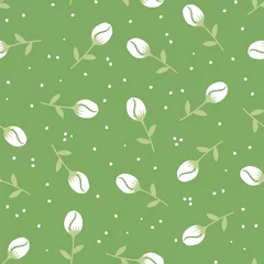  Groen naadloos patroon met rosebud. © FRESH TAKE DESIGN