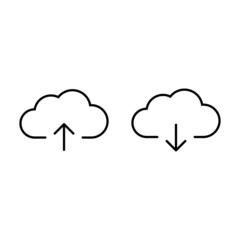 Upload and download icon vector